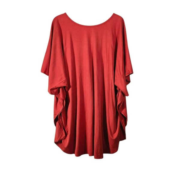 SSeko Designs Shawl Women's One Size Kimono High-Low Hem Red NWT - Picture 2 of 6